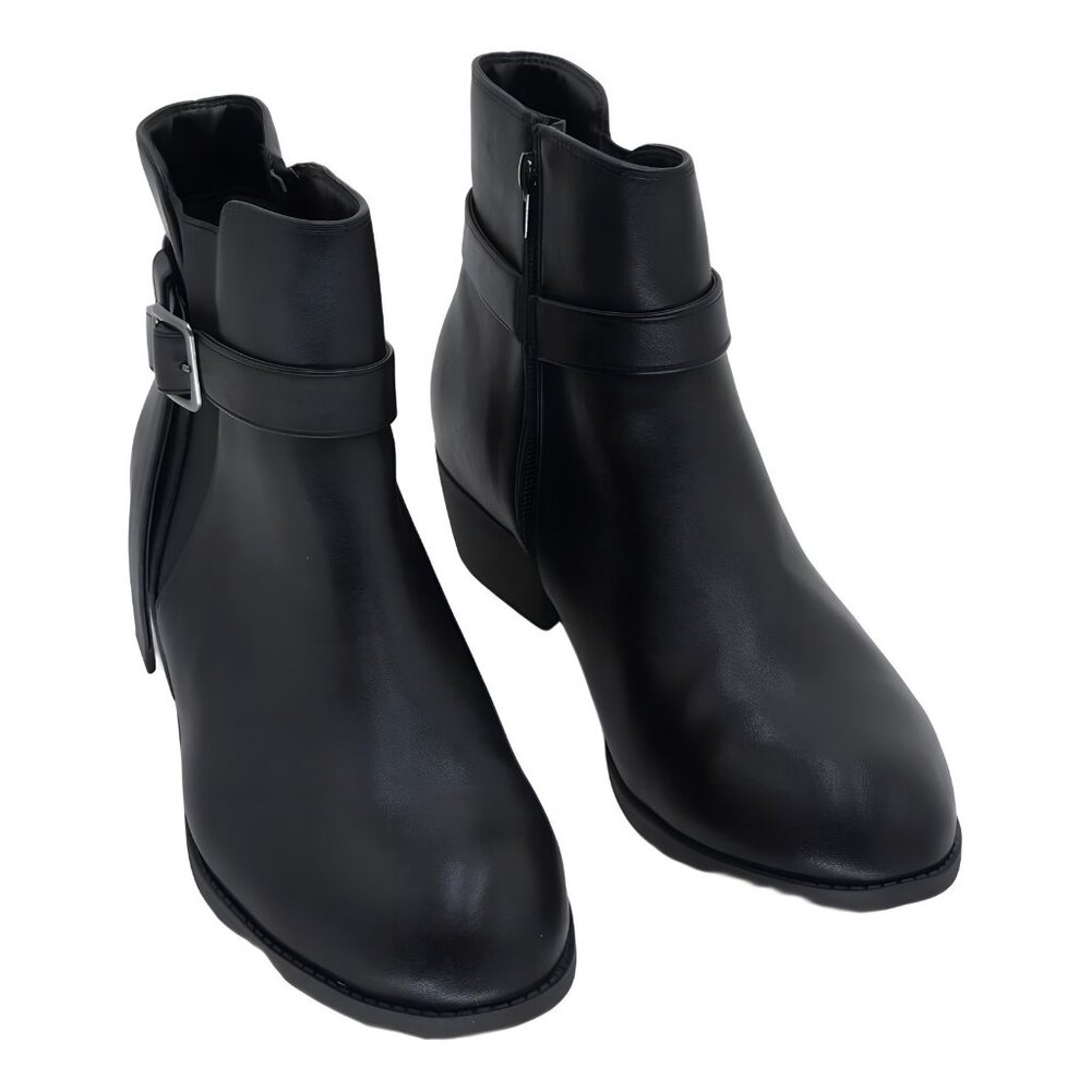 Journee Collection Devina Buckle Ankle Boots Black US 11W EU 41.5